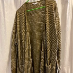 Madewell Green striped lightweight cardigan 2X